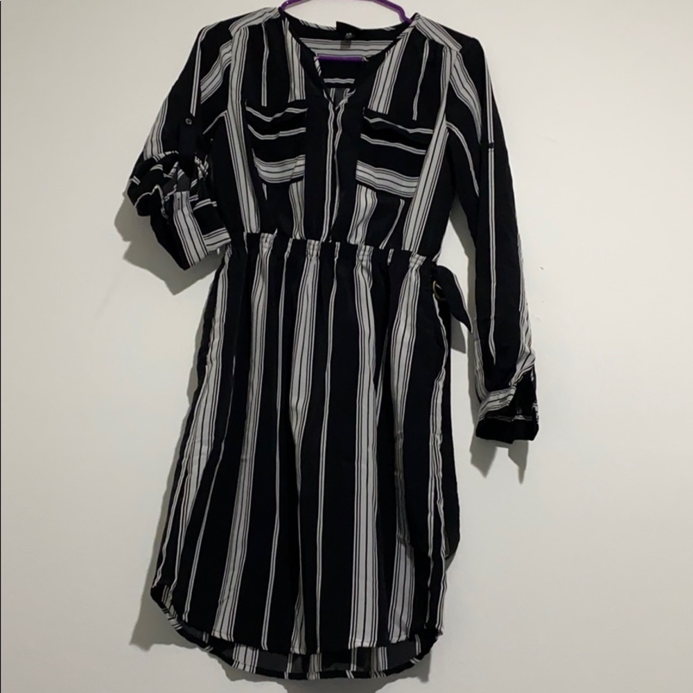 Black and white striped dress size XS